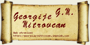 Georgije Mitrovčan vizit kartica